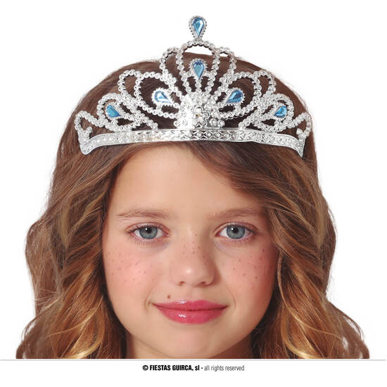 DIADEMA PLATA PIEDRAS AZULES INFANTIL image 0