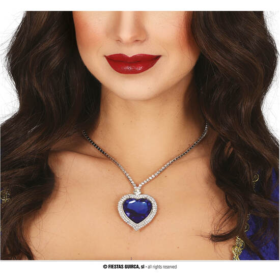 COLLAR CORAZON AZUL, METALICO image 0