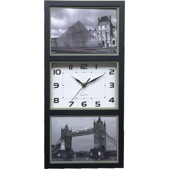 RELOJ CON FOTOS NEGRO 41,5X20X4CM image 0