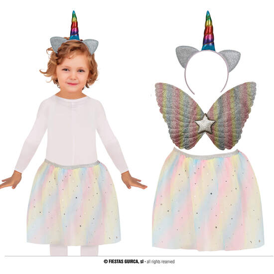 SET UNICORNIO, DIADEMA, ALAS Y TUTU, INFANTIL image 0