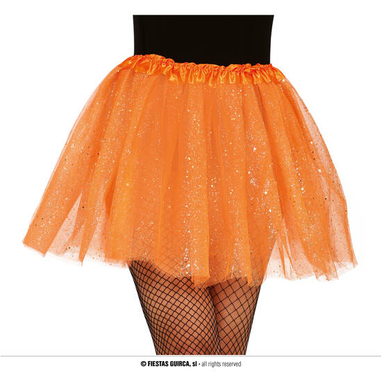 TUTU CON GLITTER, NARANJA, 40 CMS image 0