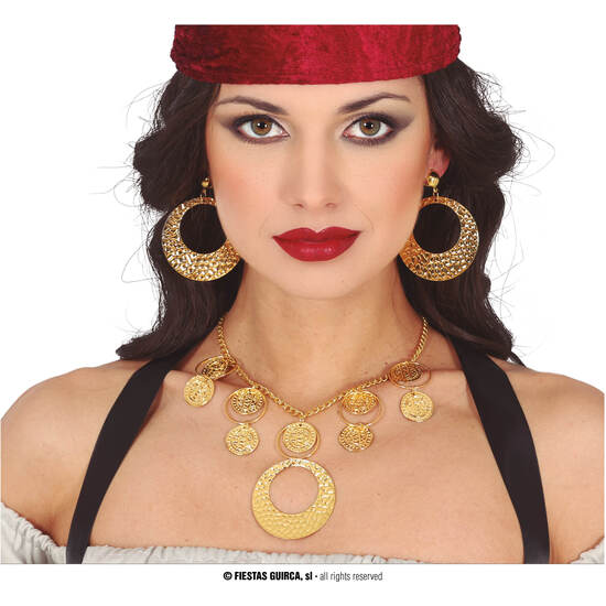COLLAR Y PENDIENTES ORO, METALICOS image 0