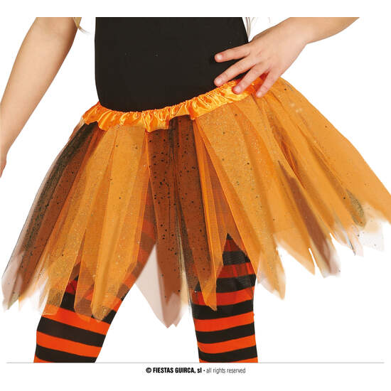 TUTU NARANJA Y NEGRO, INFANTIL, 30 CMS image 0