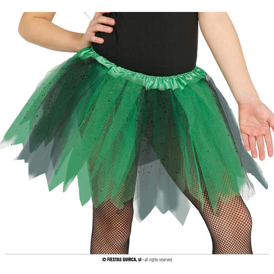 TUTU VERDE Y NEGRO, INFANTIL, 30 CMS. image 0