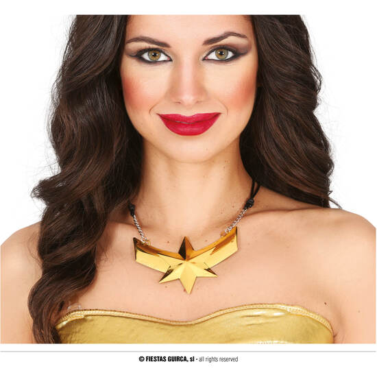 COLLAR ESTRELLA SUPER HEROINA, METALICA 10 CMS image 0