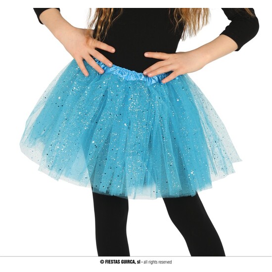 TUTU CON GLITTER, INFANTIL, AZUL CIELO, 30 CMS. image 0