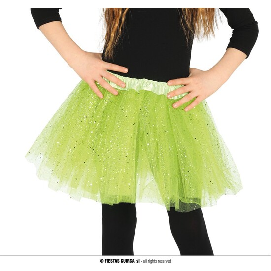 TUTU CON GLITTER, INFANTIL, VERDE, 30 CMS. image 0