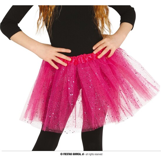 TUTU CON GLITTER, INFANTIL, FUCSIA, 30 CMS image 0