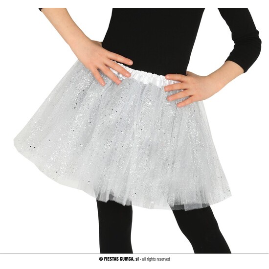 TUTU CON GLITTER, INFANTIL, BLANCO, 30 CMS. image 0