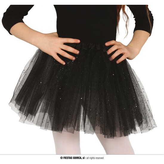 TUTU CON GLITTER, INFANTIL, NEGRO, 30 CMS. image 0