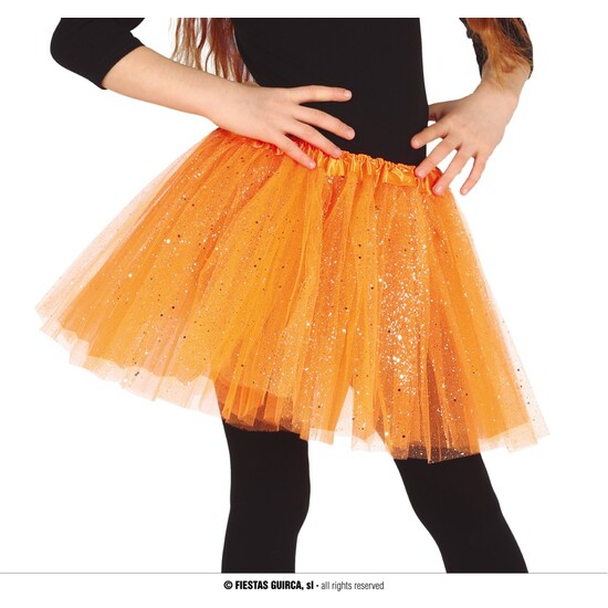 TUTU CON GLITTER, INFANTIL, NARANJA, 30 CMS. image 0