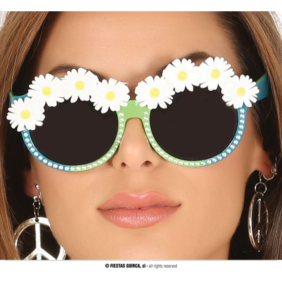 GAFAS VERDES CON MARGARITAS image 0