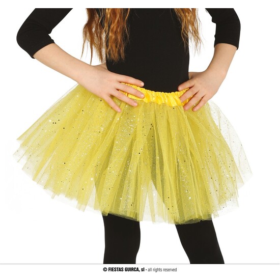 TUTU CON GLITTER, INFANTIL, AMARILLO, 30 CMS. image 0