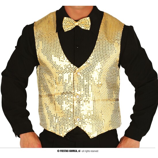 CHALECO LENTEJUELAS ORO ADULTO image 0