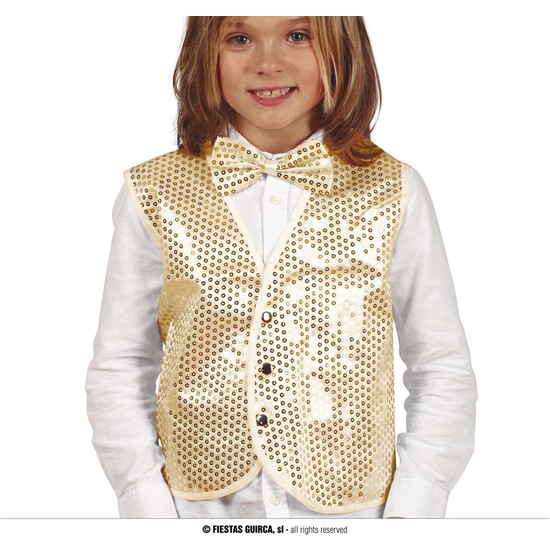 CHALECO LENTEJUELAS ORO INFANTIL image 0