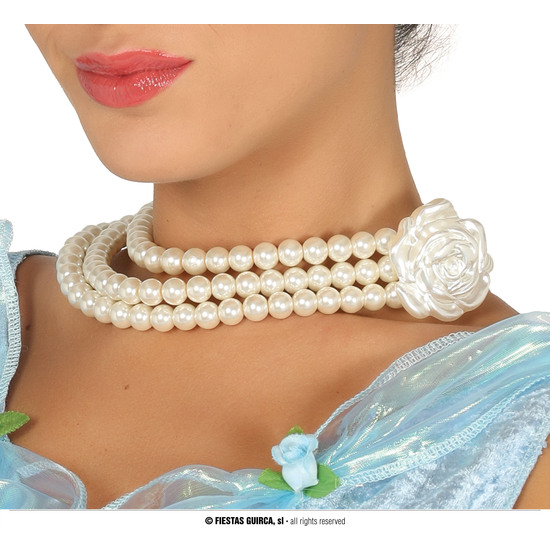 COLLAR DE PERLAS CON FLOR image 0