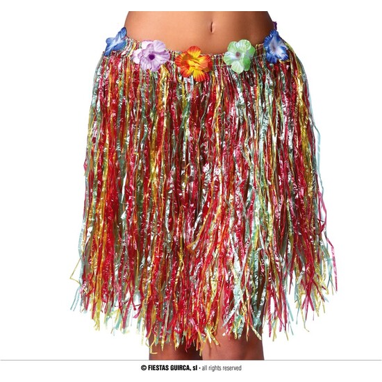 FALDA HAWAIANA FLORES 55 CMS.MULTICOLOR image 0