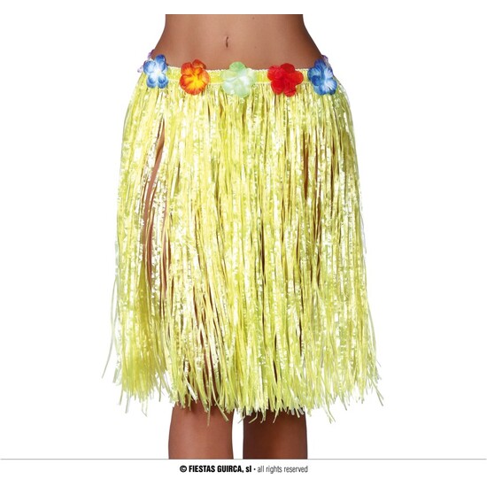 FALDA HAWAIANA FLORES 50 CMS.AMARILLO image 0