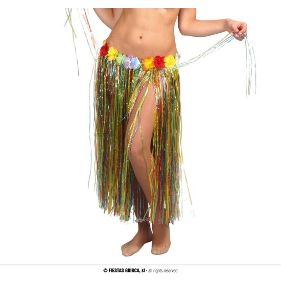 FALDA HAWAIANA FLORES 75 CMS.MULTICOLOR image 0