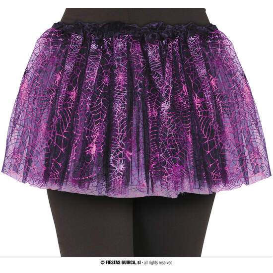 TUTU NEGRO CON ARAÑAS LILAS, INFANTIL, 30 CMS image 0