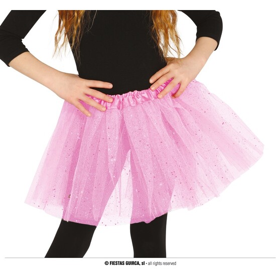 TUTU CON GLITTER, INFANTIL, ROSA, 30 CMS. image 0