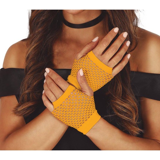 GUANTES MALLA NARANJA NEON 11 CMS. image 0