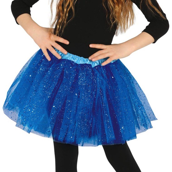 TUTU CON GLITTER, INFANTIL, AZUL, 30 CMS. image 0