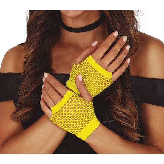 GUANTES MALLA AMARILLO NEON 11 CMS. image 0