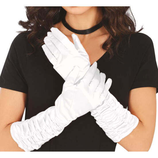 GUANTES ARRUGADOS BLANCOS 40 CMS. image 0