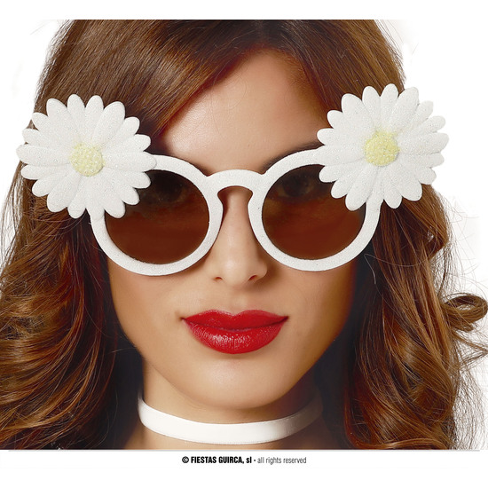 GAFAS BLANCAS CON MARGARITAS image 0