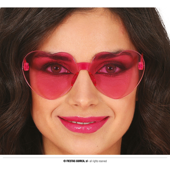 GAFAS TRANSP.CORAZON ROSA image 0