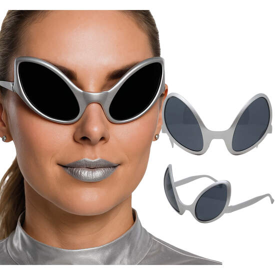 GAFAS ALIENIGENA PLATA, ADULTO image 0