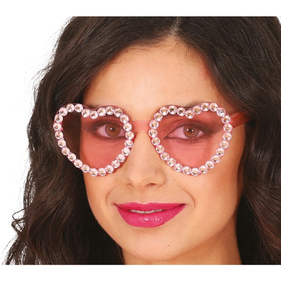 GAFAS CORAZONES CON BRILLANTES, ADULTA image 0