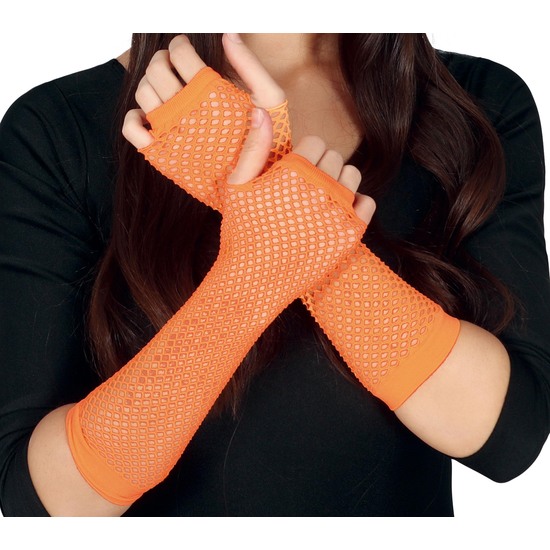 GUANTES MALLA NARANJA NEON 26 CMS. image 0