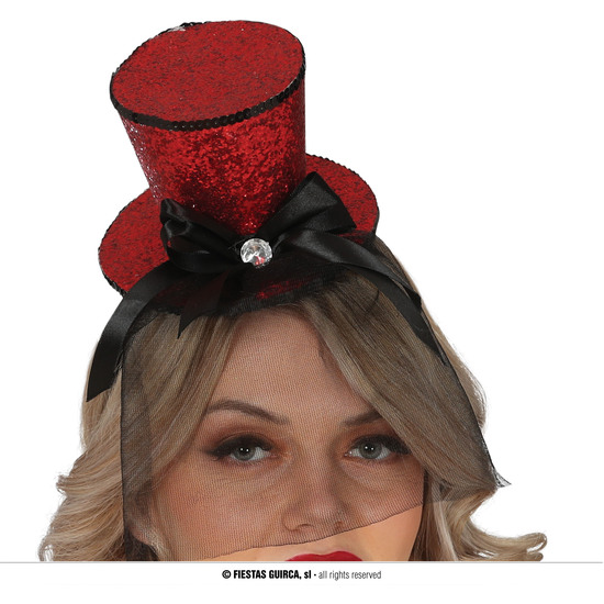 CHISTERA MINIHAT ROJA CON DIADEMA image 0