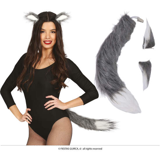 COLA GRIS 40 CMS CON OREJAS image 0