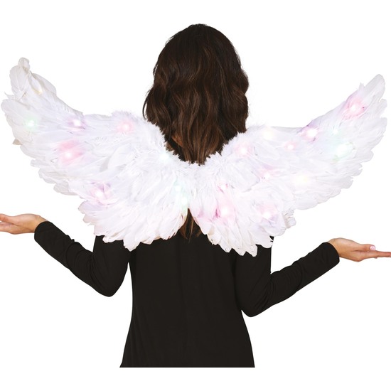 ALAS PLUMAS BLANCA CON LUZ 80X40 CMS image 0