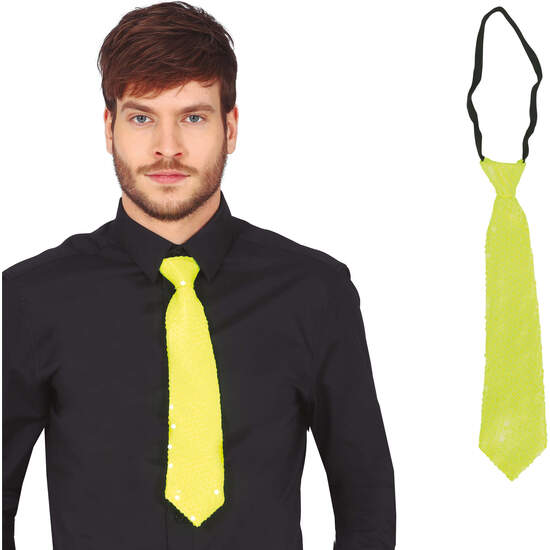CORBATA 37 CMS LENTEJ. NEON AMARILLO image 0