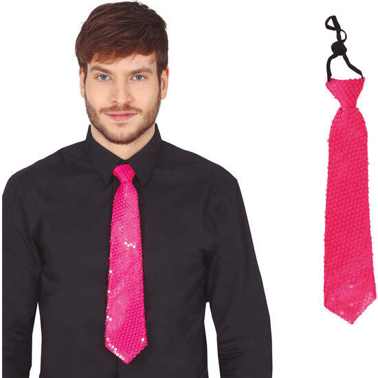 CORBATA 37 CMS LENTEJ. NEON ROSA image 0