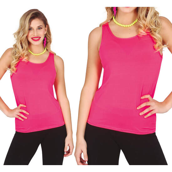 CAMISETA TIRANTES NEON ROSA image 0