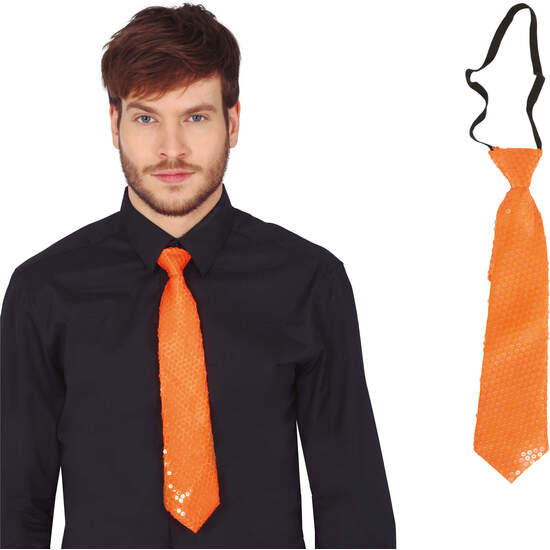CORBATA 37 CMS LENTEJ. NEON NARANJA image 0