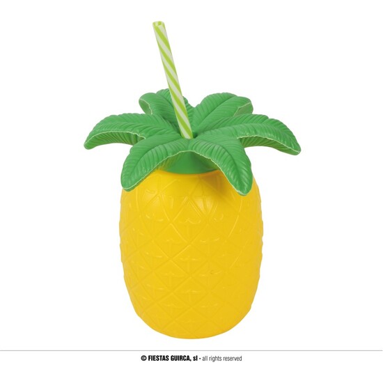 VASO PIÑA CON PAJITA 16 CMS. image 0