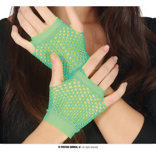 GUANTES MALLA VERDE NEON 11 CMS. image 0