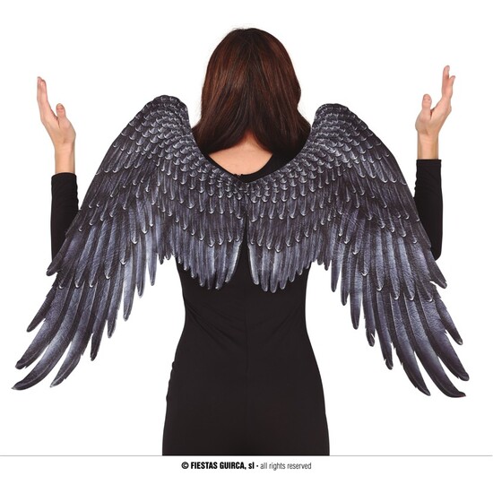 ALAS ANGEL TELA NEGRAS 100 X 70 CMS image 0