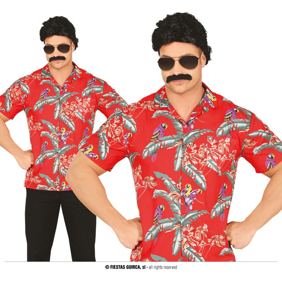 CAMISA HAWAIANA CON LOROS, ADULTO, 48 – 50 (M) image 0