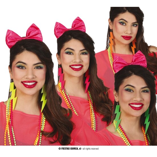 PENDIENTES 80S NEON SURTIDOS image 0