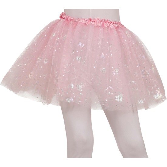 TUTU ROSA CON CORAZONES 30 CMS, INFANTIL image 0