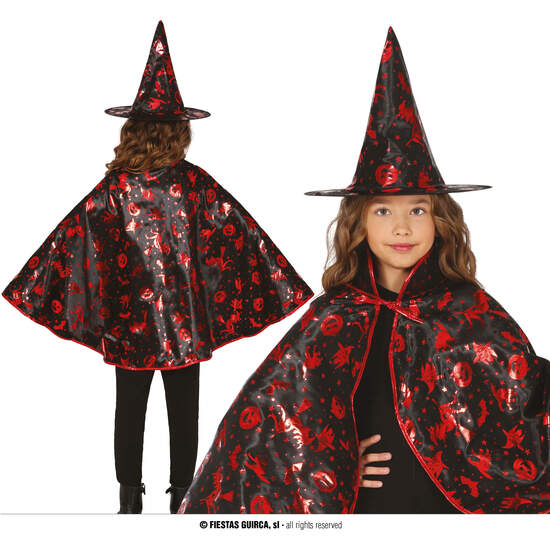 SET BRUJA 50 CMS NEGRA/ROJO INFANTIL image 0