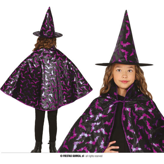 SET BRUJA 50 CMS NEGRA/LILA INFANTIL image 0