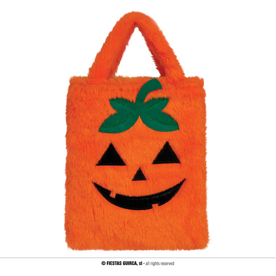 CESTA PELUCHE CALABAZA 19X23 CMS image 0